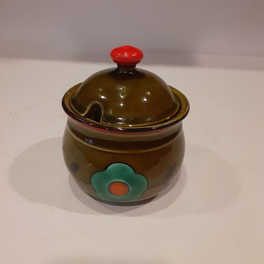 Georges Briard Vintage MCM Sugar Bowl w/lid Flaw Great Decor